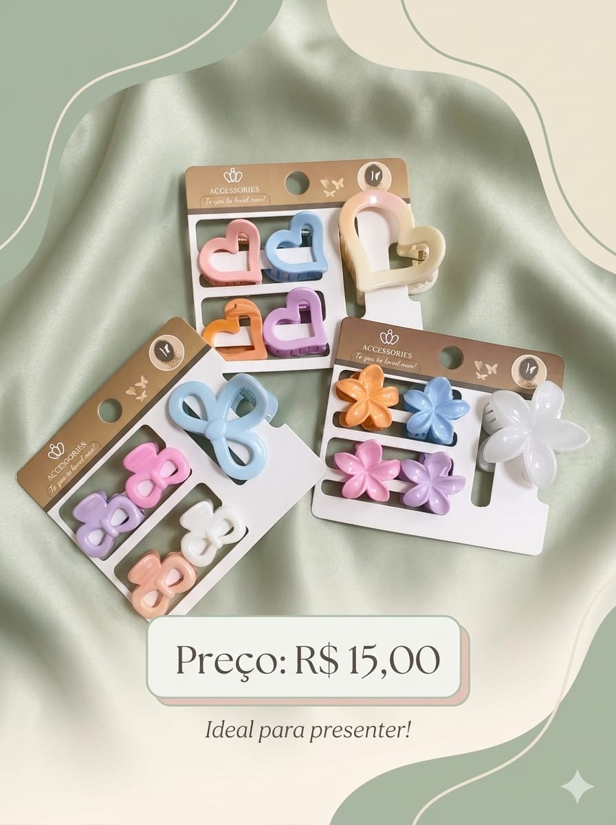 Presilhas Coração, Laço e Flor